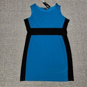 🆕 CSC Studio Blue and Black Sleeveless Mini Dress